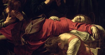 La muerte de la Virgen, 1605-06 (detalle) de Michelangelo Merisi Caravaggio
